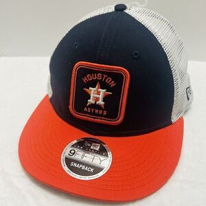 New Era Houston Astros Squared‎ Low Profile 9FIFTY Snapback Hat Adjustable Blue